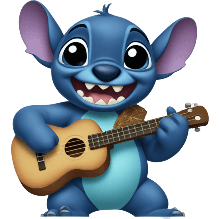 disney character stitch playing the ukulele  emoji