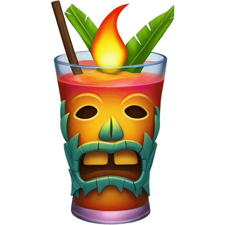 Tiki drink on fire emoji