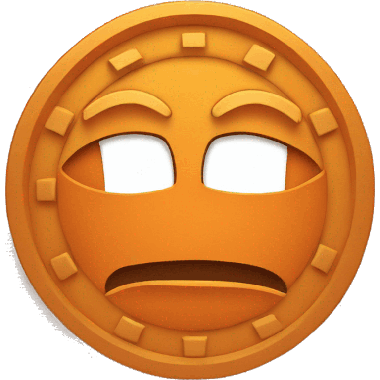 orange bitcoin logo, flat design emoji