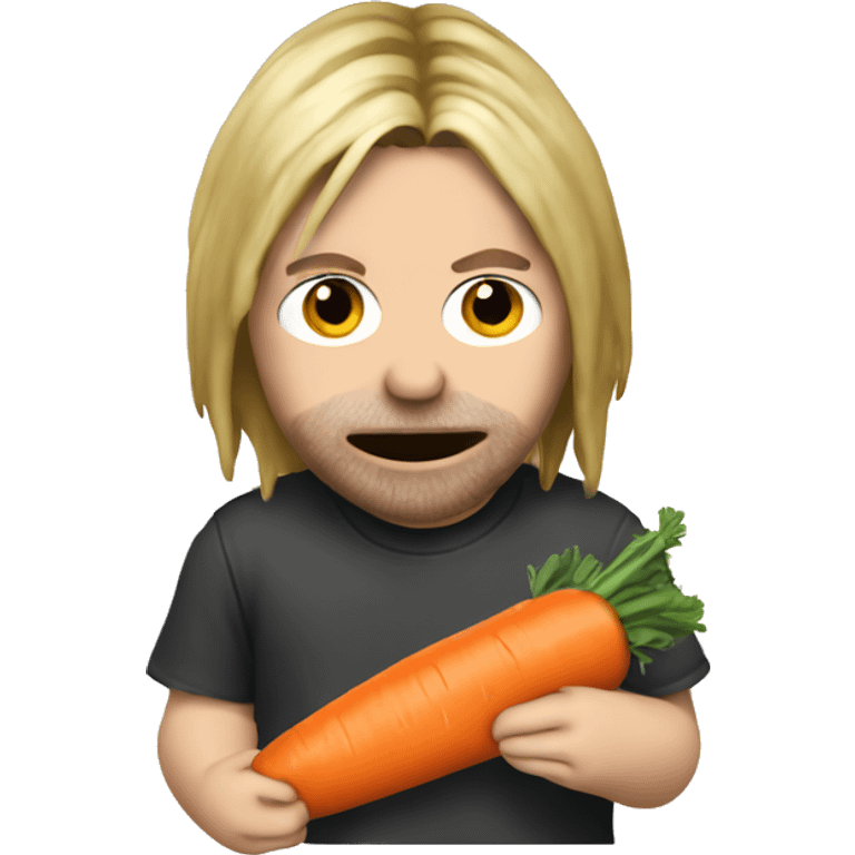 Kurt cobain eating a carrot emoji