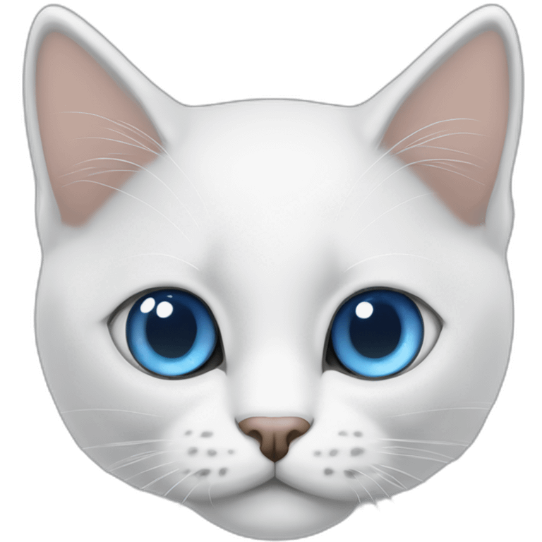 gato branco de olho azul e vesgo emoji