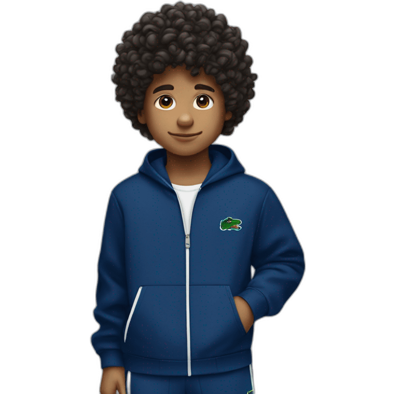 Curly boy wearing lacoste tracksuit emoji