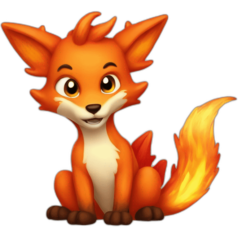 Fox fire dragon emoji