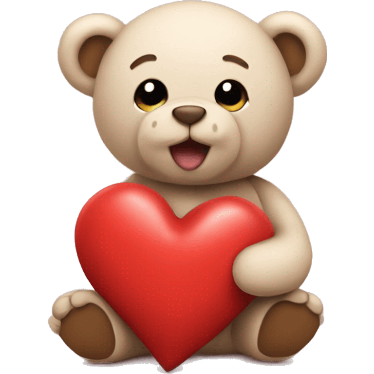 heart with little teddy bear emoji