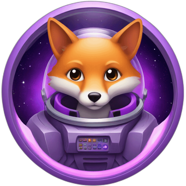 a purple fox in a spaceship emoji