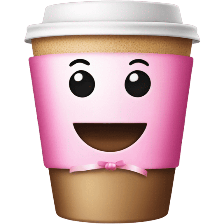 coffee with pink bow emoji