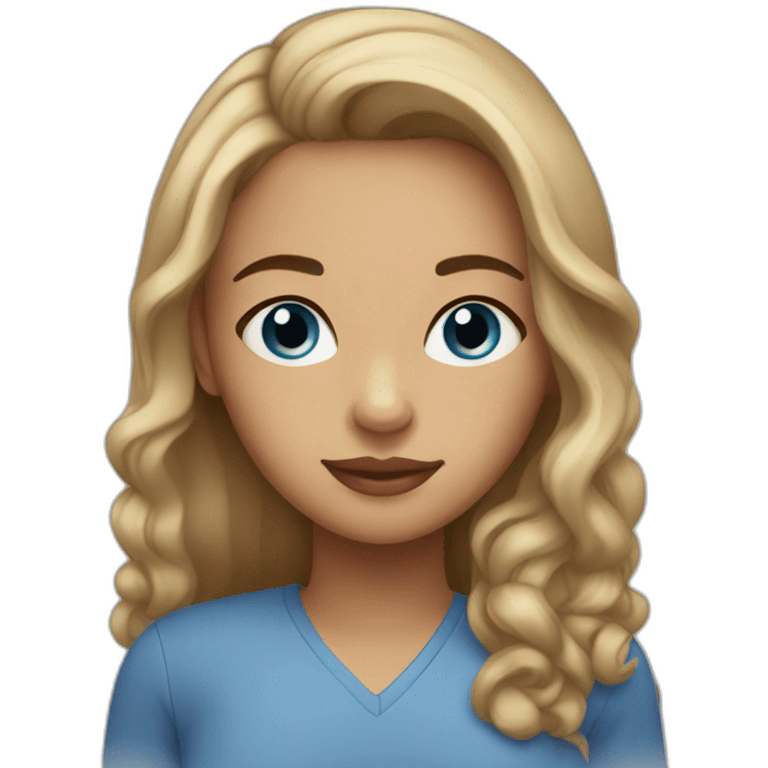 blue-eyed light-skinned brunette emoji