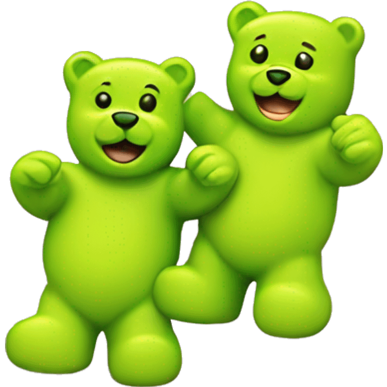 Two Gummy Bears - Lime Green and Pink emoji