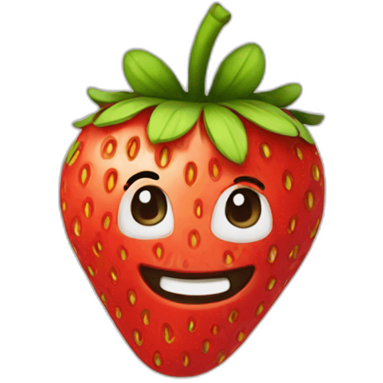 strawberry smiling emoji