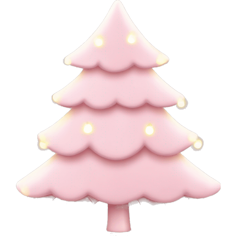 baby pink christmas tree with lights  emoji