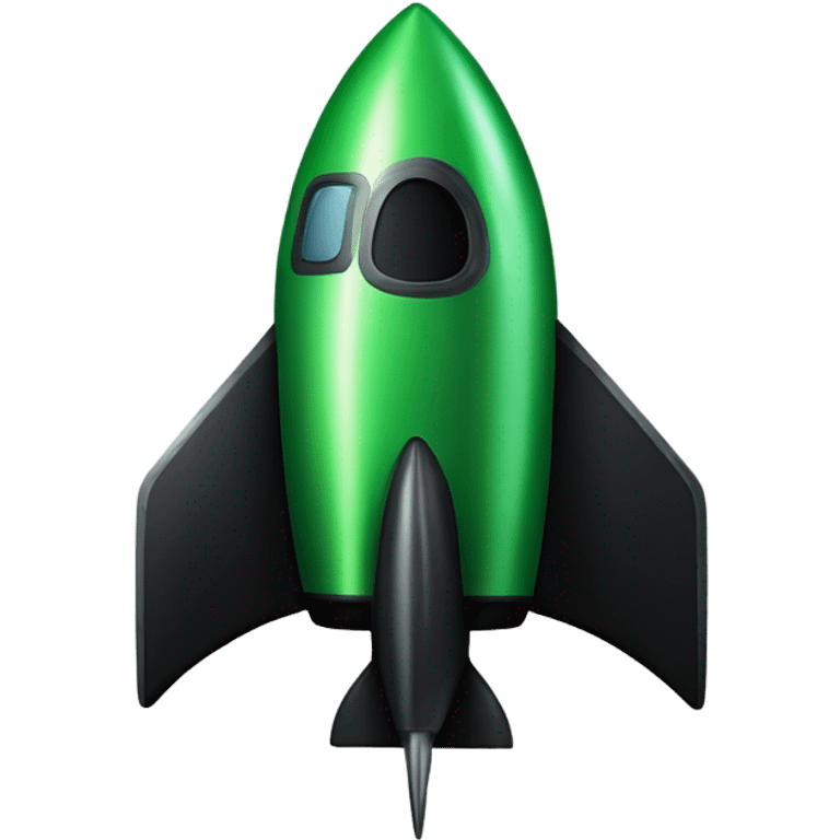 green and black rocket ship emoji