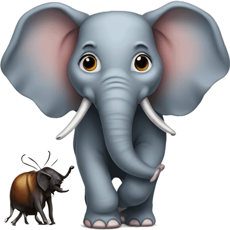 Elephant standing on an ant emoji