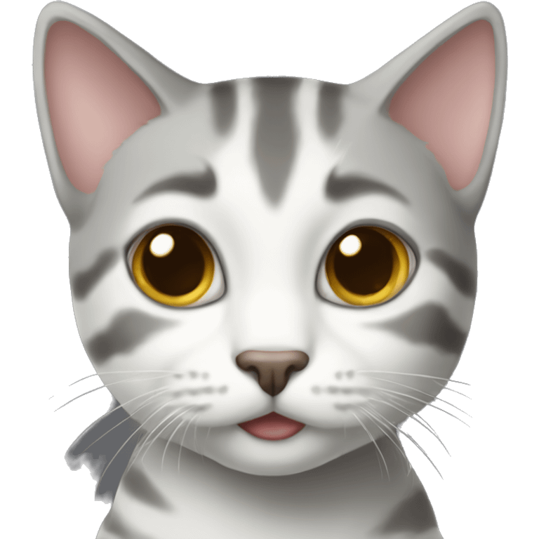 gray and white tabby cat  emoji