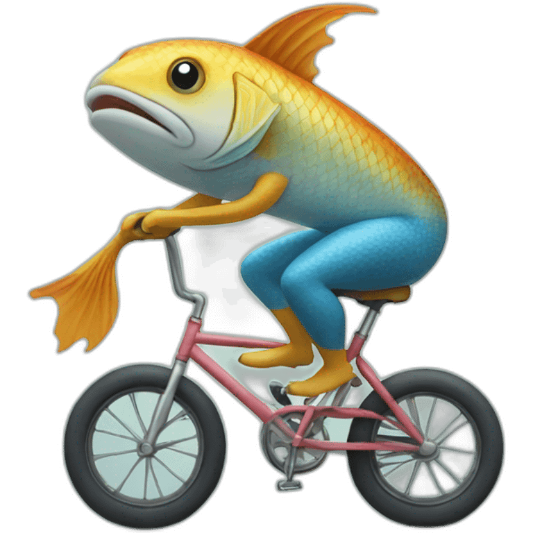 Fish riding a bike emoji