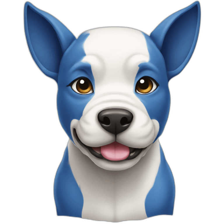 Blue and white bitbull emoji