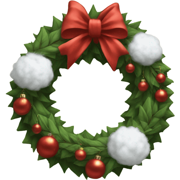 Realistic cristmas wreath with Cotton emoji