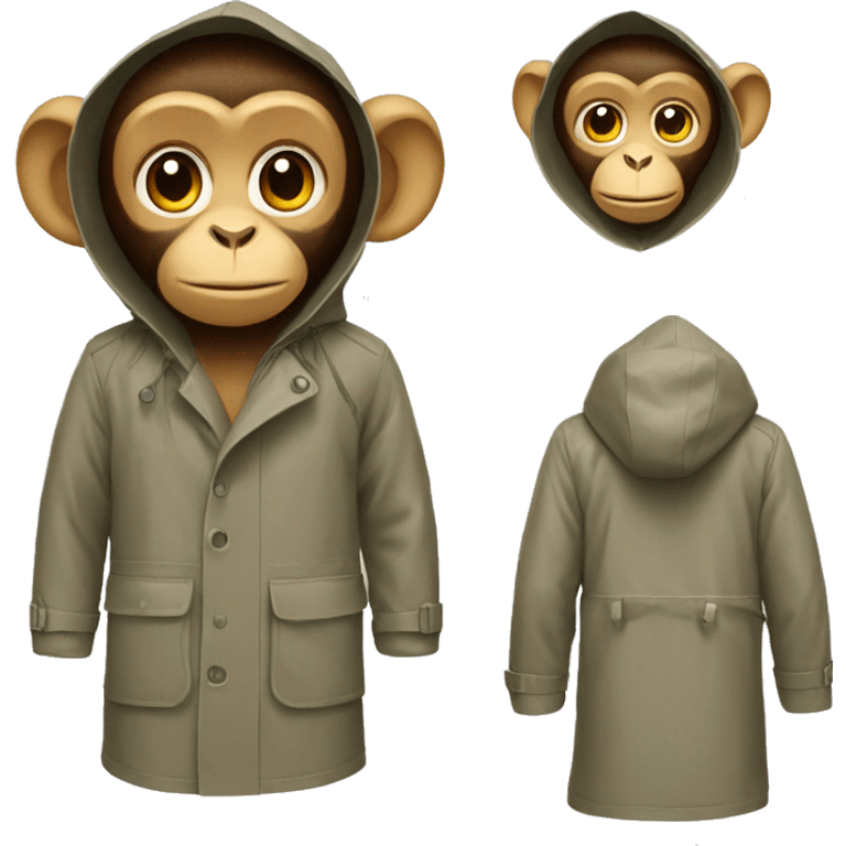 Monkey in a raincoat emoji