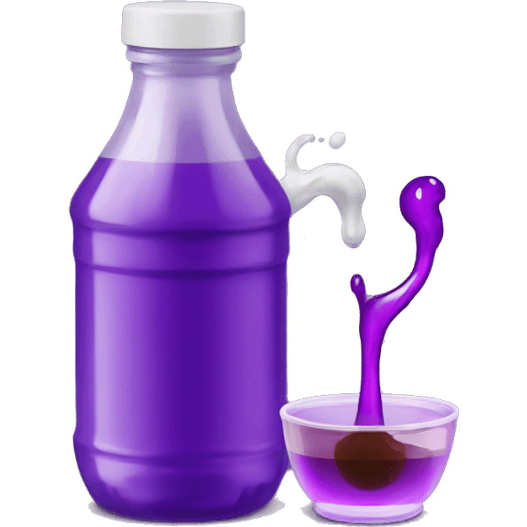 mixing sprite and syrup to get purple oil emoji