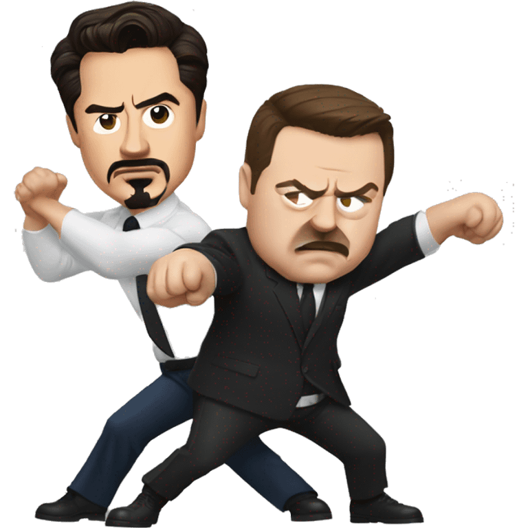 Tony stark fighting Paul blart  emoji