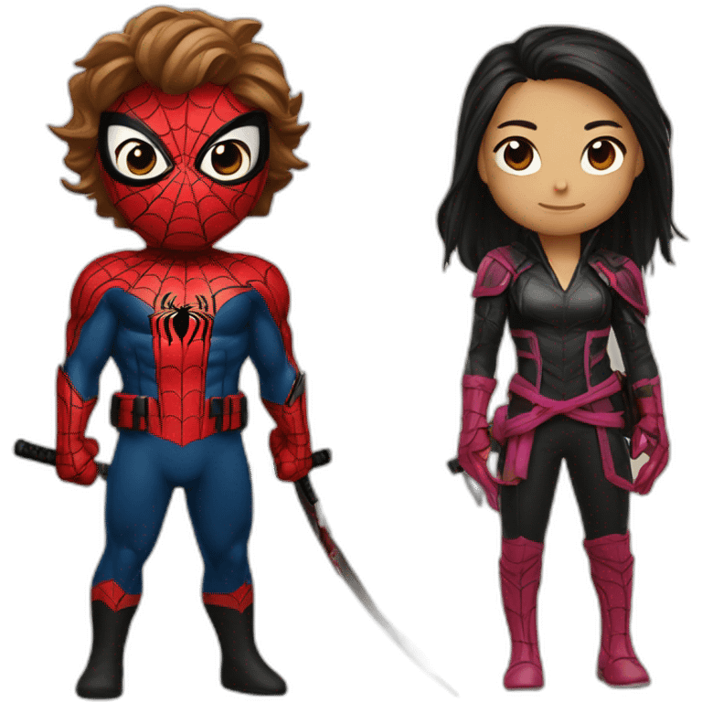 spider-man and katana emoji