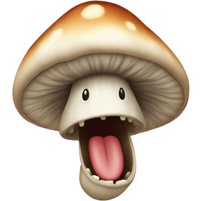 Mushroom with screaming face emoji