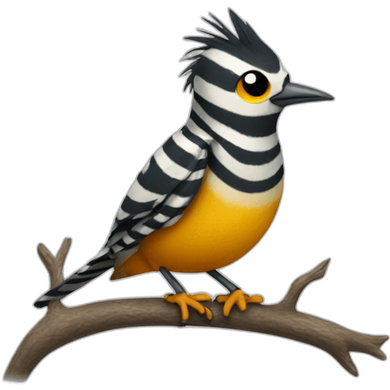 Punky small striped bird emoji