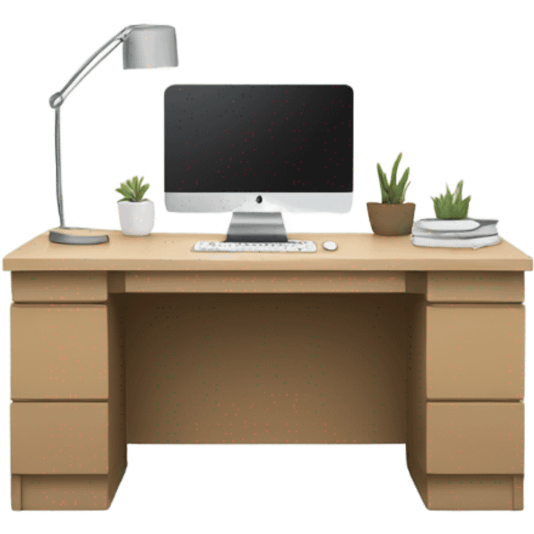 minimalistic-modern-no shelves-desk-front-view emoji