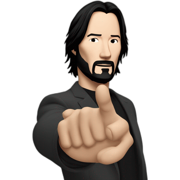 keanu reeves raises a hand saying like emoji