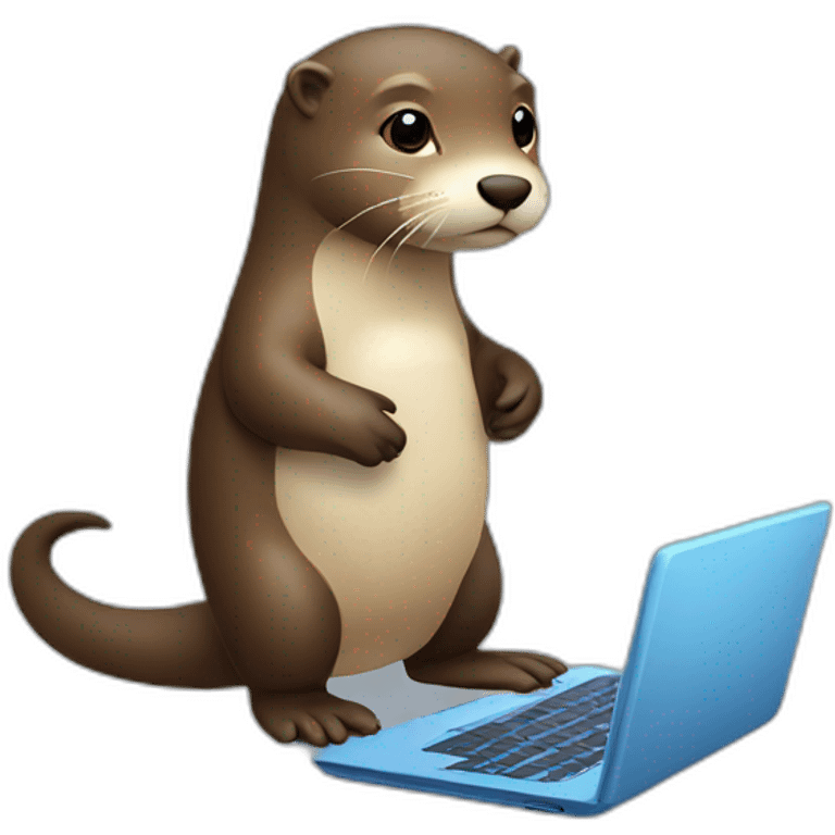 Coding standing otter with laptop emoji