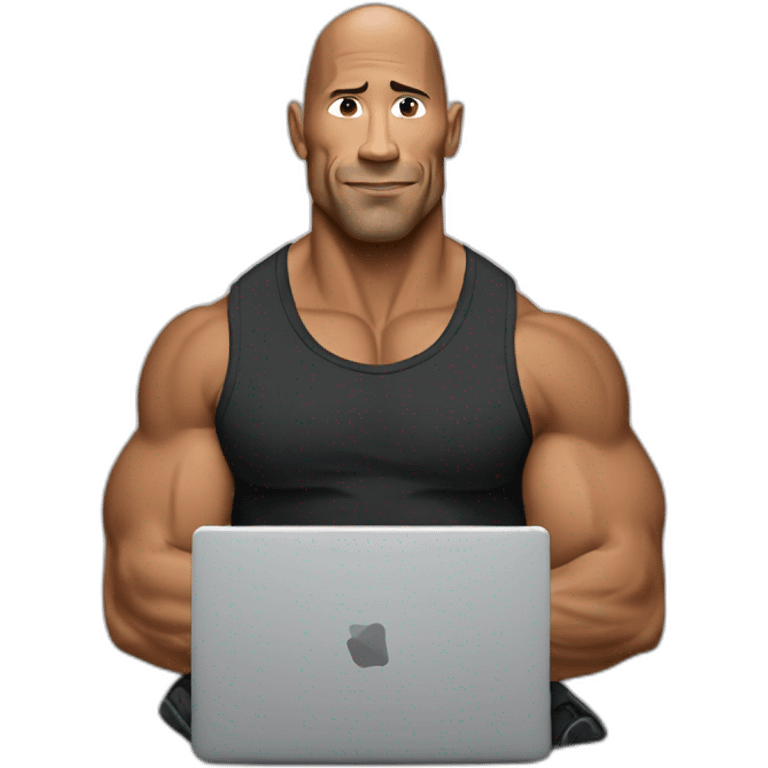 The rock with laptop emoji