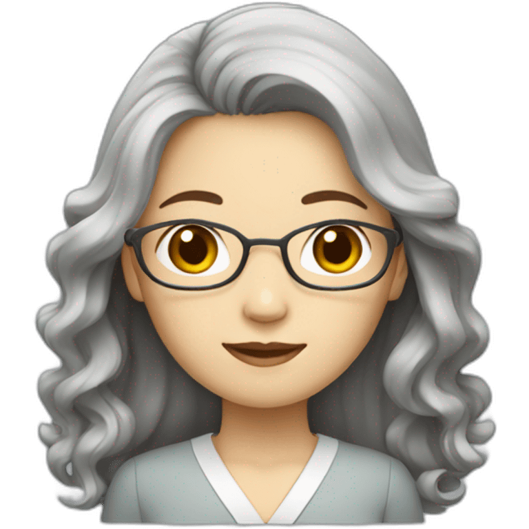 korean french teacher woman with long and wave hair emoji