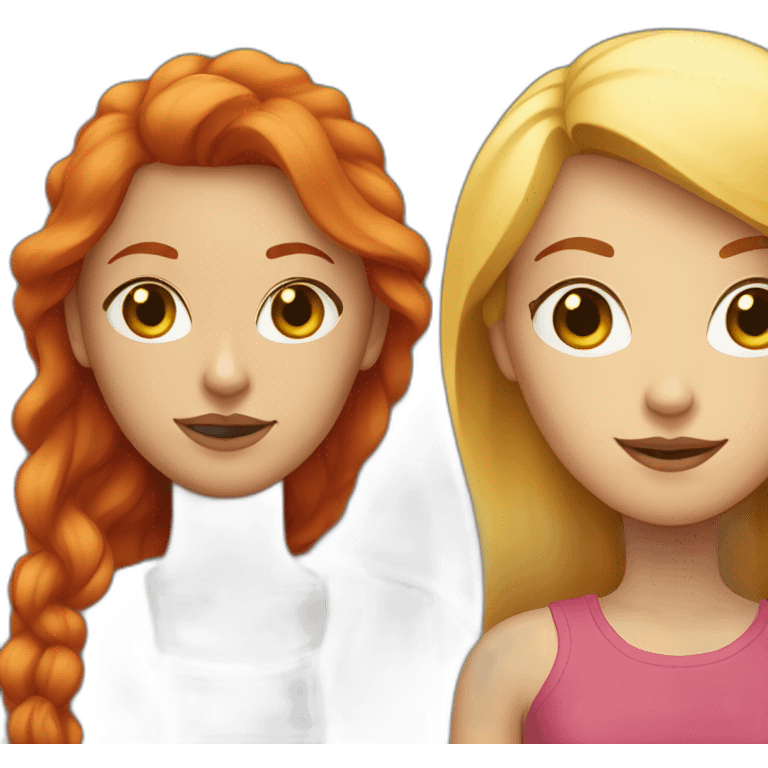 red-haired woman next to a blonde girl emoji