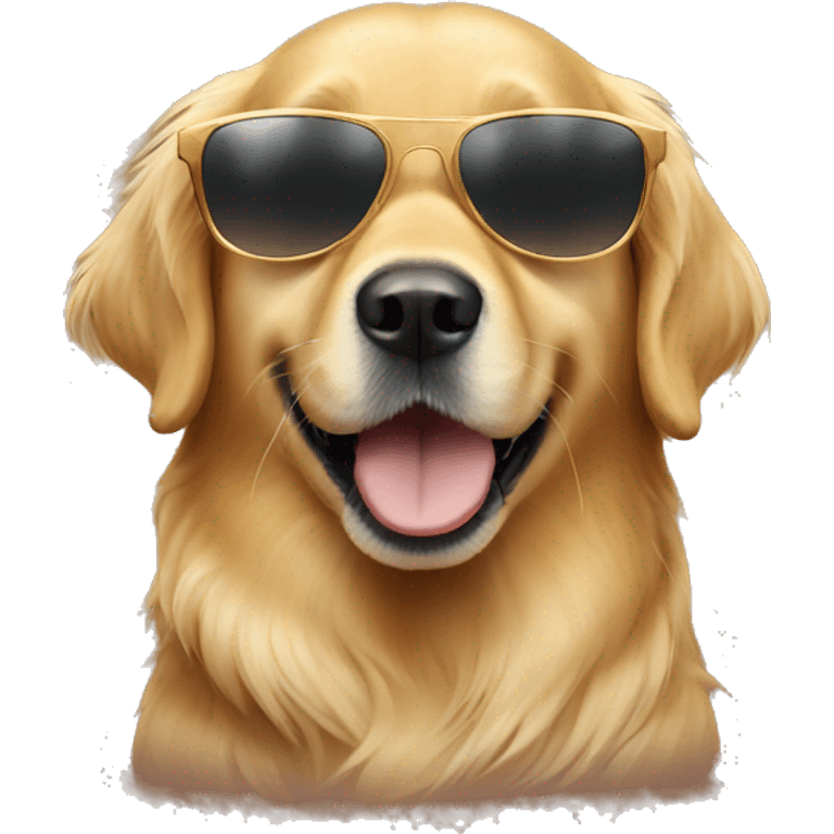 golden retriever wearing sunglasses emoji