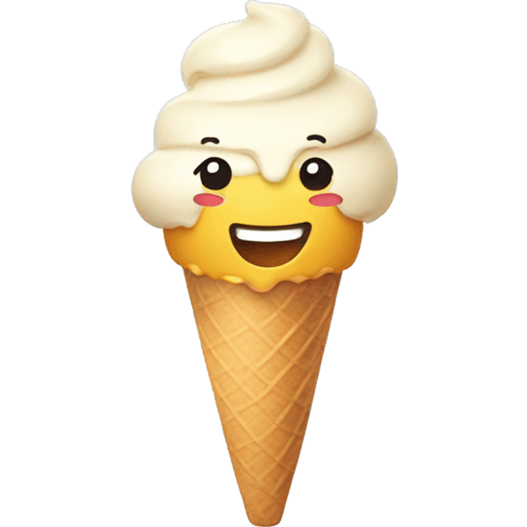 cute eating ice cream smiling  emoji