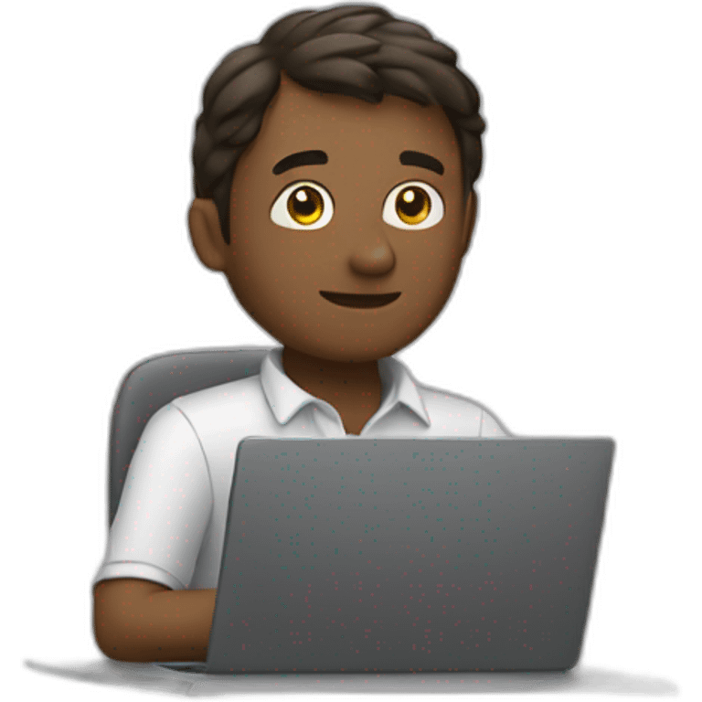 Man sitting in front of laptop emoji