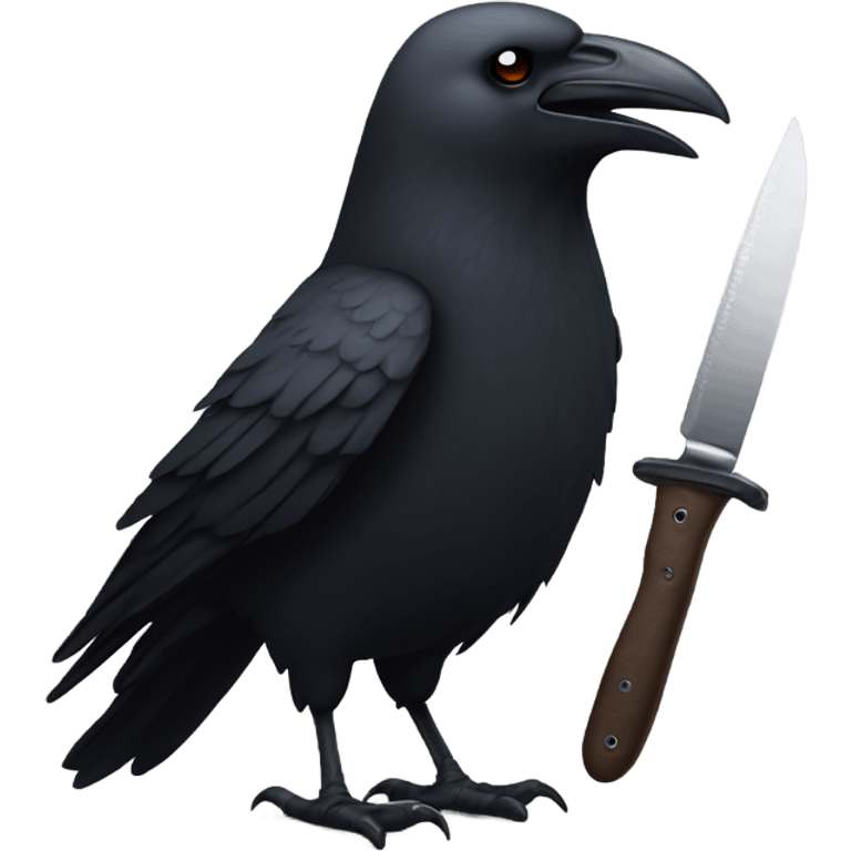 Crow holding a knife  emoji