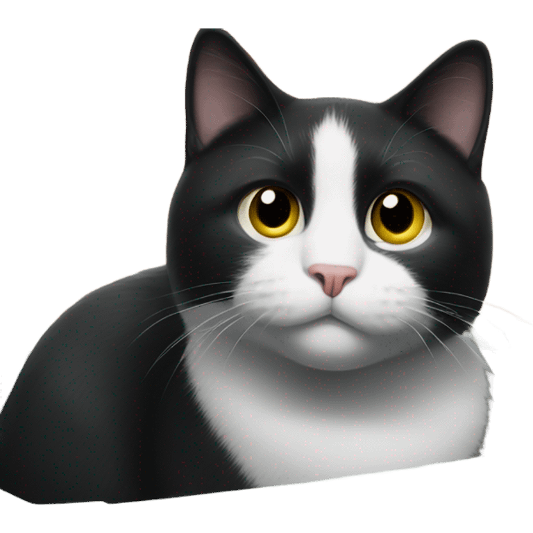 Tuxedo cat inside a dumpster  emoji