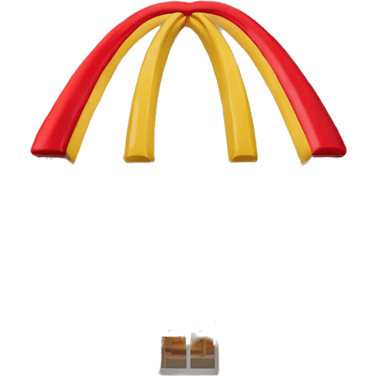 “McDonald’s store with the iconic golden arches, a red and yellow color scheme, and a simple, recognizable design that captures the essence of a fast food restaurant.” emoji