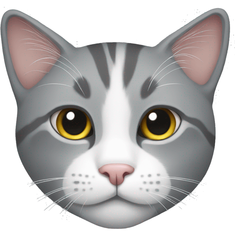 Grey and white cat emoji