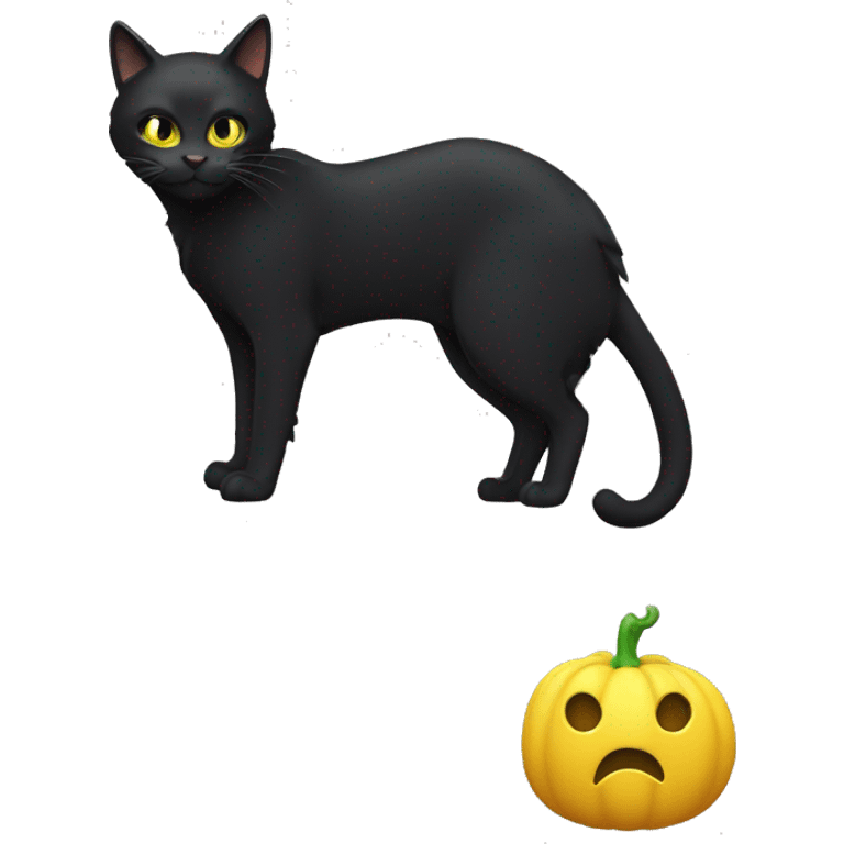  Chat noir qui mange de la pâtée emoji