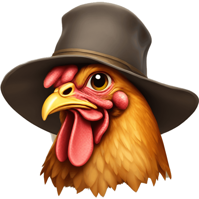 chicken wearing cowbow hat emoji