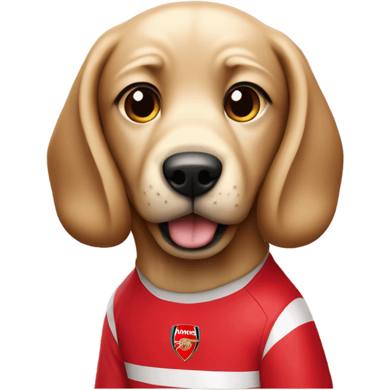 Dog wearing Arsenal shirt  emoji