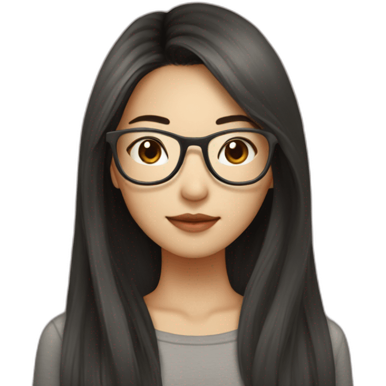 hot-asian-girl-with-long-hair-and-ractangular-glasses emoji