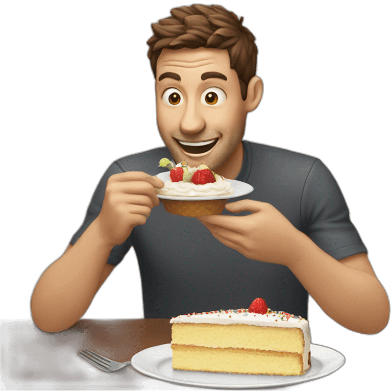 guy eating cake emoji