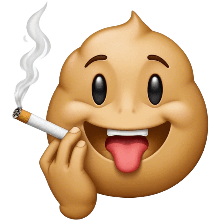 A puke emoji holding a cigarette emoji