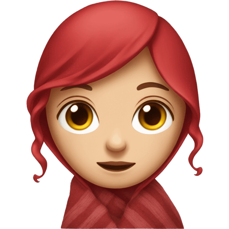 girl with cherry hair in a blanket emoji