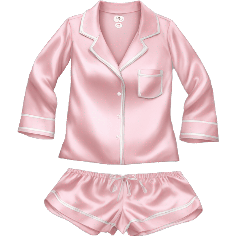 Light pink silk pyjamas set emoji