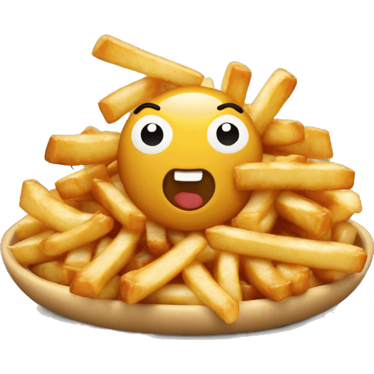 Poutine qui mange des pâtes  emoji