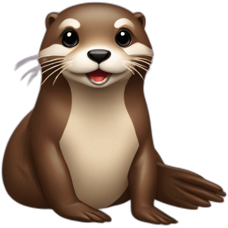 Loutre sur canard qui crache emoji