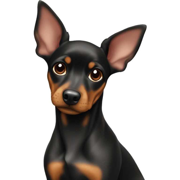 black brindle tan pinscher big ears christmas emoji